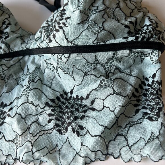 NWT Aerie Midnight Lace Padded Longline Bralette Bra Blue Size Medium M NEW - Picture 4 of 13